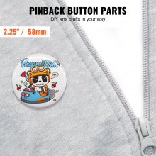 VEVOR Chapas Personalizadas para Máquina de Fabricar Botones de 58 mm 500 Juegos ; Máquina no incluida