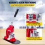 Máquina para fabricar insignias de botón VEVOR con posicionamiento preciso de tornillos y matriz de acero inoxidable.