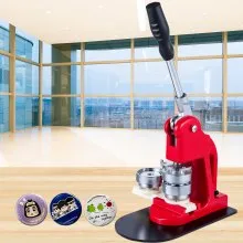 VEVOR Máquina para Fabricar Botones 44 mm 1000 Botones Máquina para Hacer Insignias Botones Base Resistente 16 x 29 cm Mango 30 cm Máquina para Hacer Pines Chapas Botones de Alfiler Personalizadas