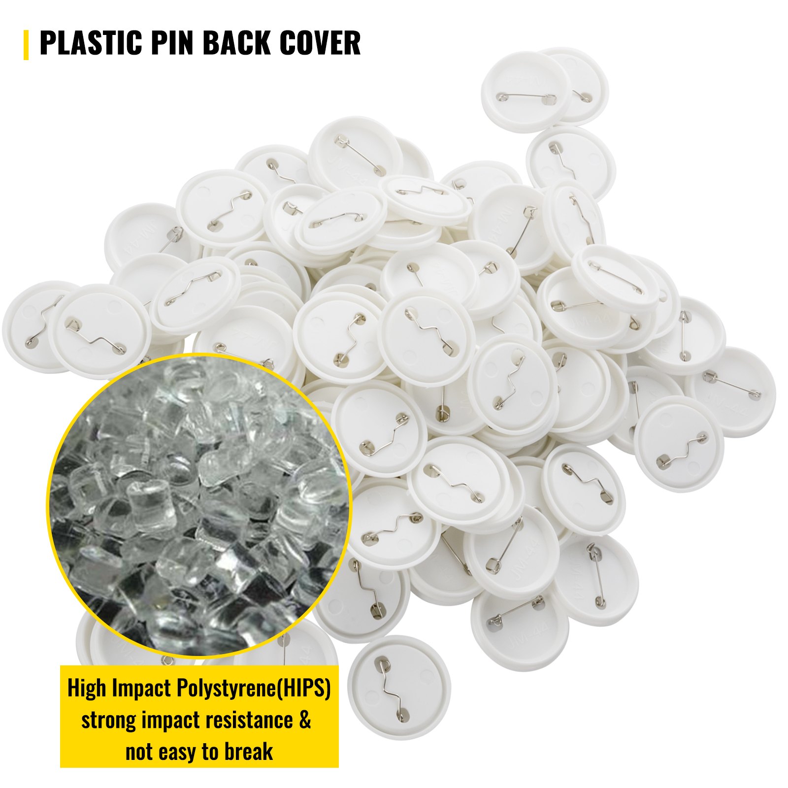 Vevor 500 Pcs Insignia De Botón Pin En Blanco Bricolaje 44 Mm Piezas De Botón