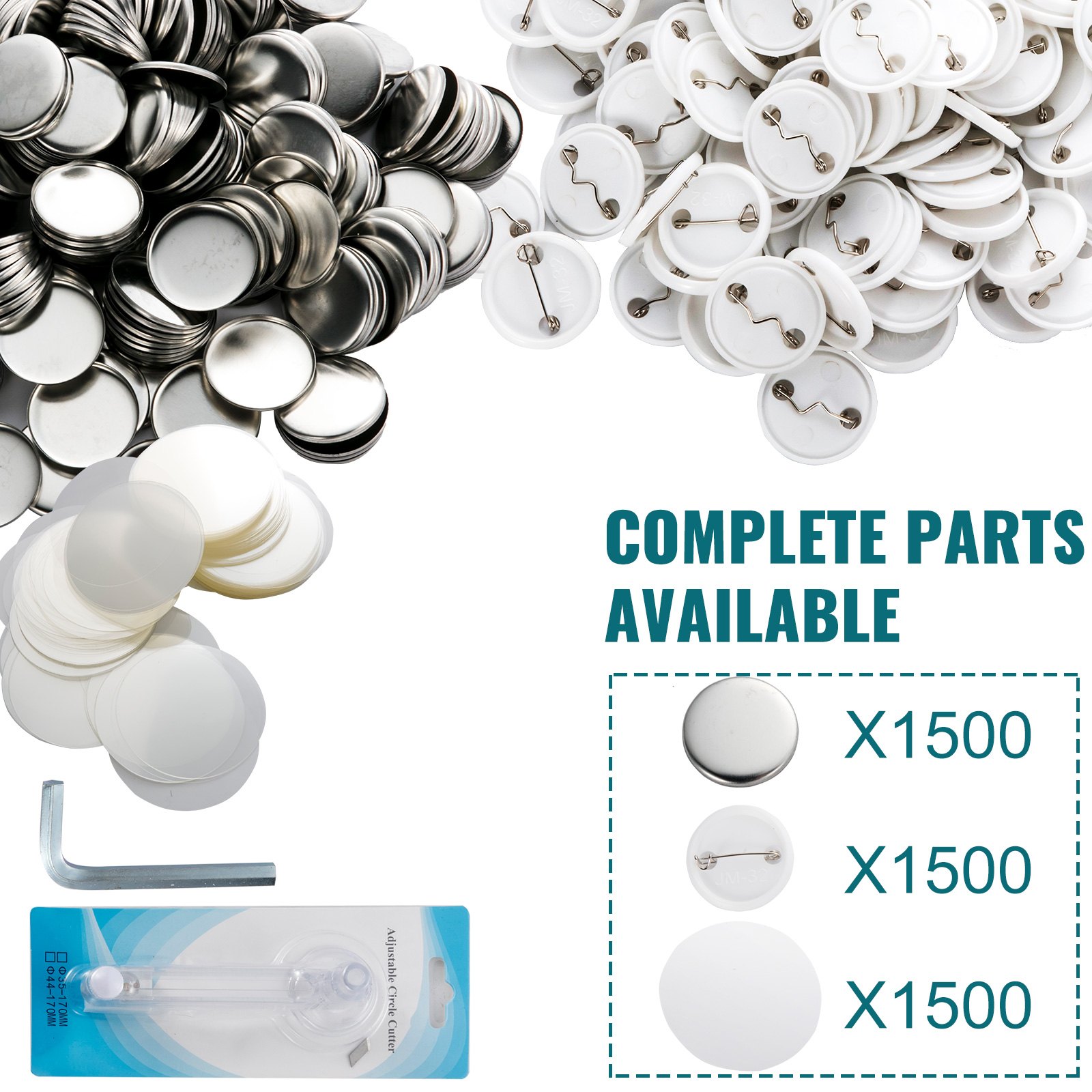 Vevor 37 Mm 1500 Botones Máquina Para Fabricar Botones Chapas Personalizadas