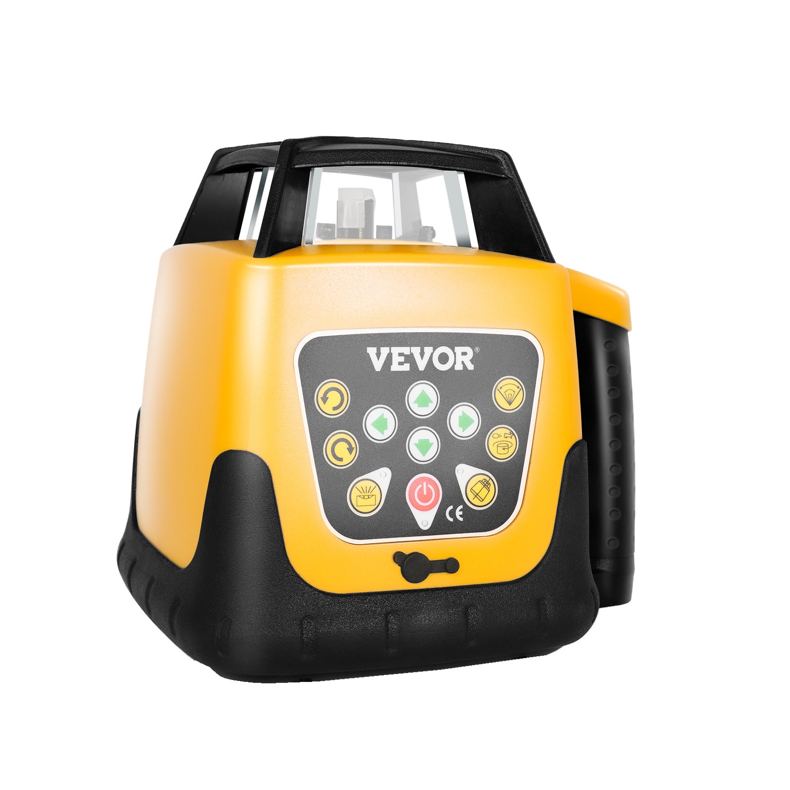 VEVOR Kit de Nivel Láser Giratorio, Haz Verde, Alcance 500 m, Inclinación Ajustable, Giro de 360 Grados, Autonivelación, Ángulo de Escaneo Flexible, Precisión, con Receptor de Control Remoto
