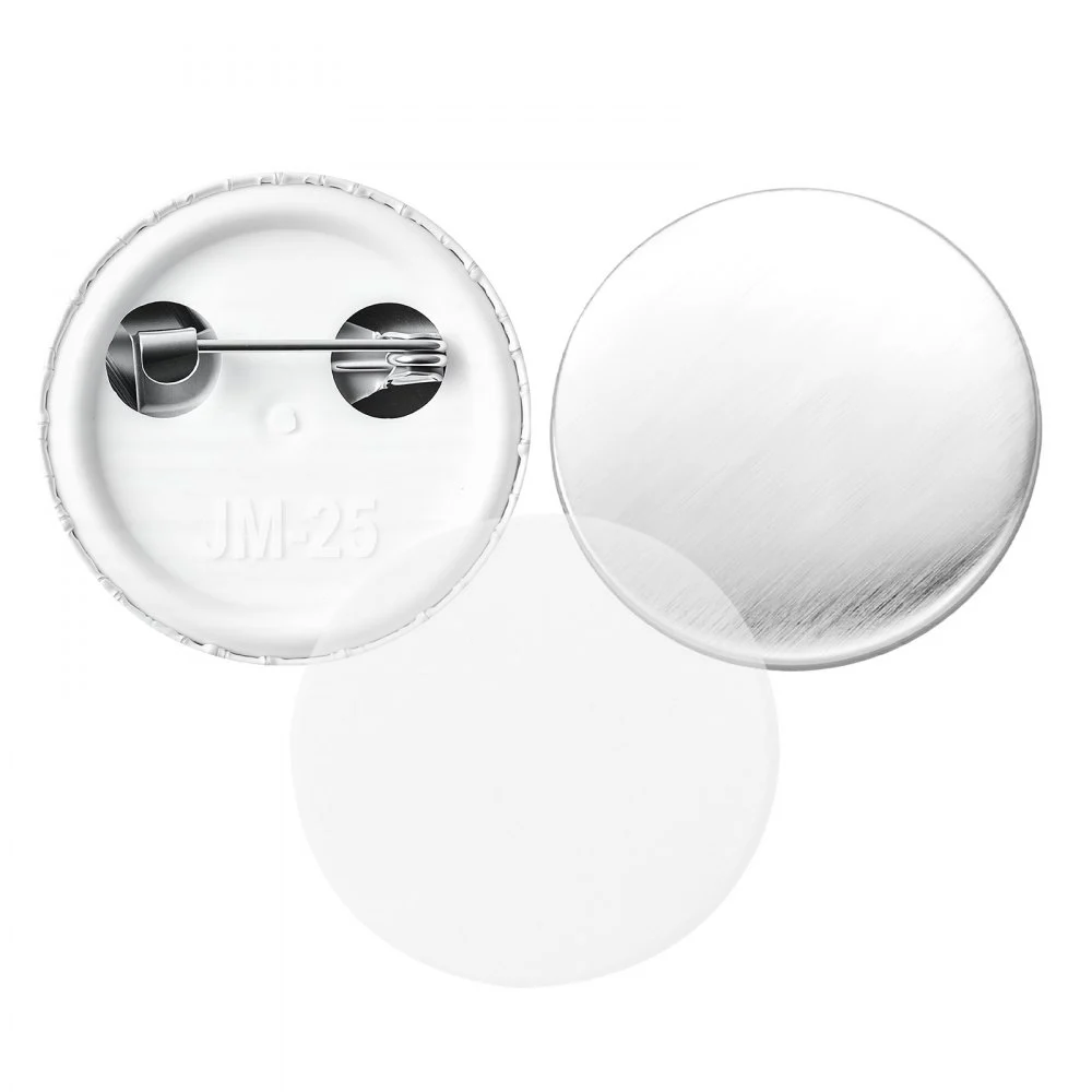 VEVOR Troquel Intercambiable para Máquina de Insignias 25 mm con Suministro, Compatible con Prensas de Pines VEVOR, Kit de 100 Bases, Carcasas, Láminas Transparentes y 20 Papeles Circulares en Blanco