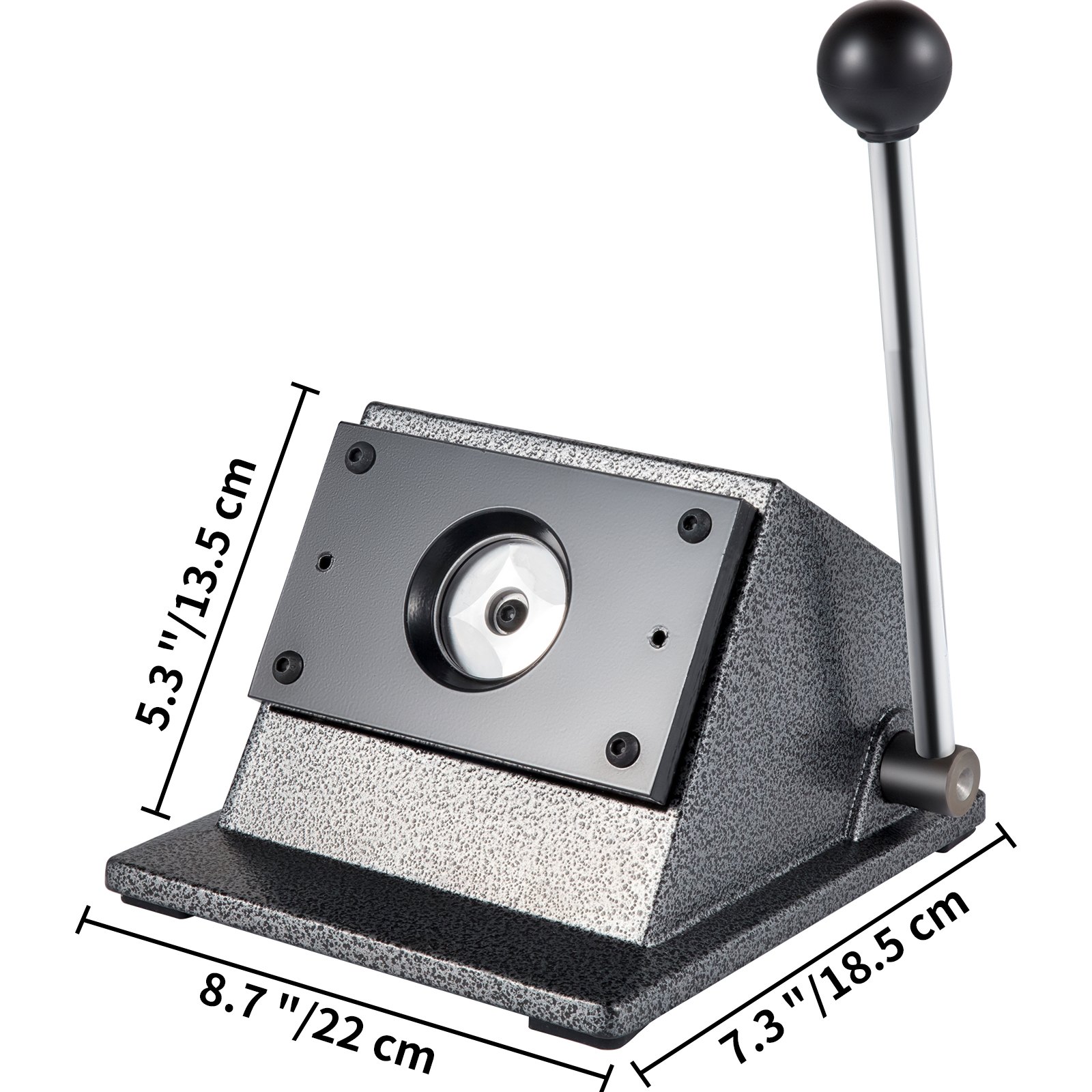 VEVOR Máquina para Fabricar Botones 44 mm Hierro Fundido Cortador de Insignia 22 x 18,5 x 13,5 cm Vida Útil 2,000,000 veces Cortador de Punzón Gráfico Máquina para Hacer Pines Chapas Personalizadas