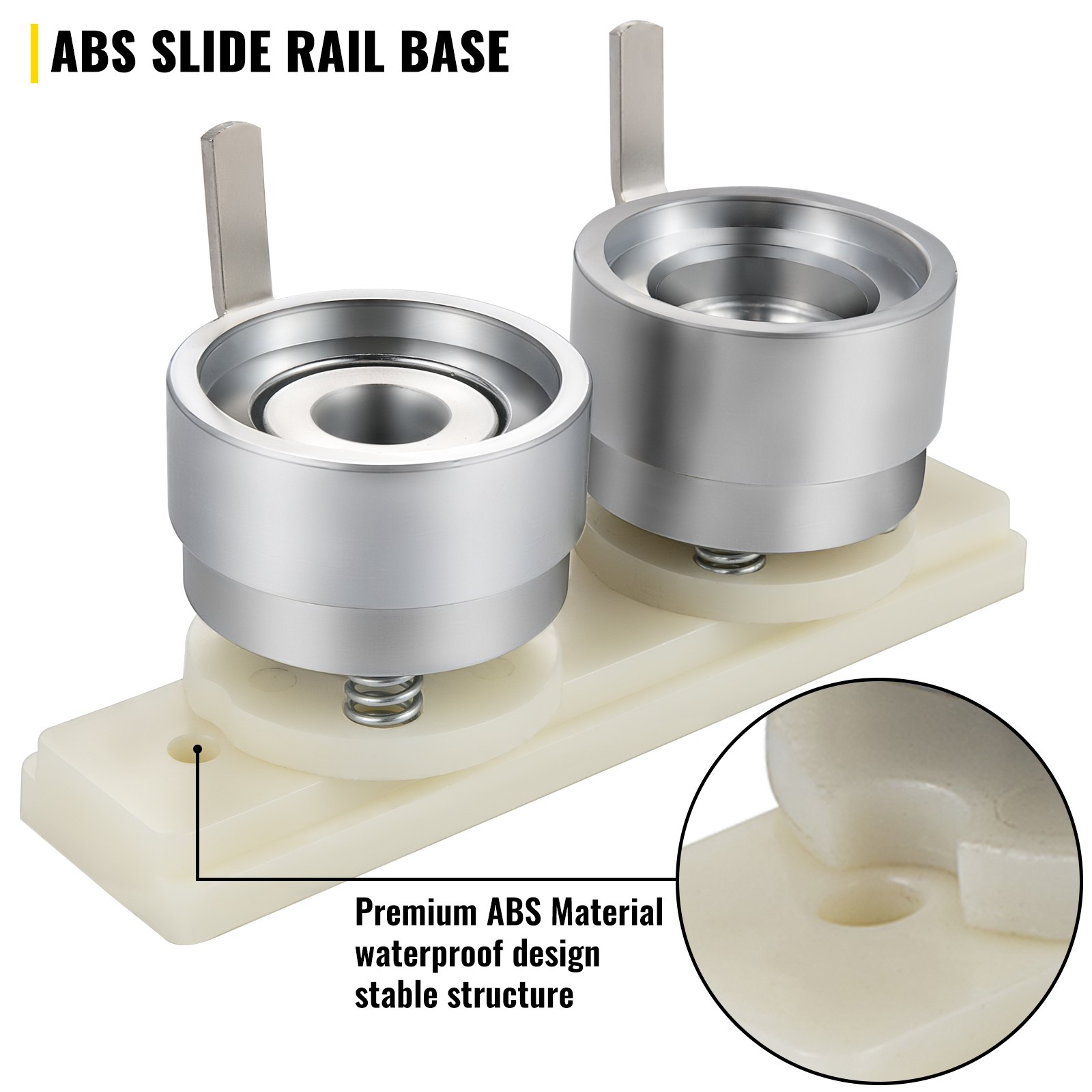 VEVOR Molde para Insignias Matriz de 32 mm Molde Redondo para Insignia de Acero al Carbono Base de Riel Deslizante Plástico ABS Molde para Botones Redondos Accesorios Exclusivos de Máquina de Insignia