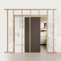 VEVOR Kit de Marco para Puerta Corrediza de Madera y Acero Galvanizado para Puertas de 610-762 mm de Ancho y 2032 mm de Alto con Mecanismo de Cierre suave Bidireccional para Sala de Estar, Oficina