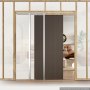 VEVOR Kit de Marco para Puerta Corredera 2032 x 711,2 mm Herrajes de Puerta, para Hogar, Diseño Empotrado, Rieles de Acero Galvanizado, Rodillo de 3 Ruedas, Kit Completo de Accesorios, Ahorra Espacio