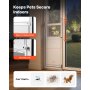 VEVOR Puerta Abatible de Vidrio con Entrada para Perros, 180° Altura Ajustable, Marco de Aleación de Aluminio, Puerta para Mascota 34,6 x 60 cm con Cerradura Magnética, Compatible con Perros Grandes