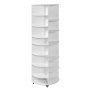 VEVOR 7 Tier Rotating Shoe Rack Tower with Adjustable Shelves, Movable 360° Spinning Carousel Display with Wheels, Lazy Susan Organizer Closet for Bedroom, Living Room, Entryway, Closet, White