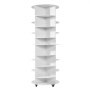 VEVOR 7 Tier Rotating Shoe Rack Tower with Adjustable Shelves, Movable 360° Spinning Carousel Display with Wheels, Lazy Susan Organizer Closet for Bedroom, Living Room, Entryway, Closet, White