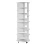 VEVOR 7 Tier Rotating Shoe Rack Tower with Adjustable Shelves, Movable 360° Spinning Carousel Display with Wheels, Lazy Susan Organizer Closet for Bedroom, Living Room, Entryway, Closet, White