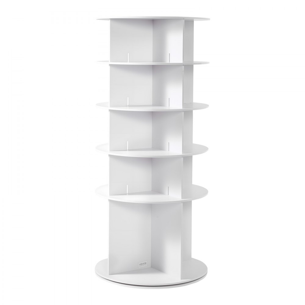 VEVOR Zapatero, Armario para 20 Pares de Zapatos, 5 Estantes y 4 Compartimentos, Giratorio 360°, Ahorra Espacio, Ideal para Dormitorio, Sala de Estar o Recibidor, Color Blanco, 598 x 598 x 1350 mm