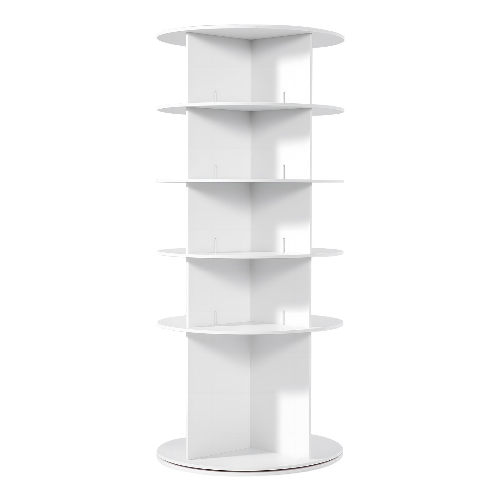 VEVOR Zapatero, Armario para 20 Pares de Zapatos, 5 Estantes y 4 Compartimentos, Giratorio 360°, Ahorra Espacio, Ideal para Dormitorio, Sala de Estar o Recibidor, Color Blanco, 598 x 598 x 1350 mm