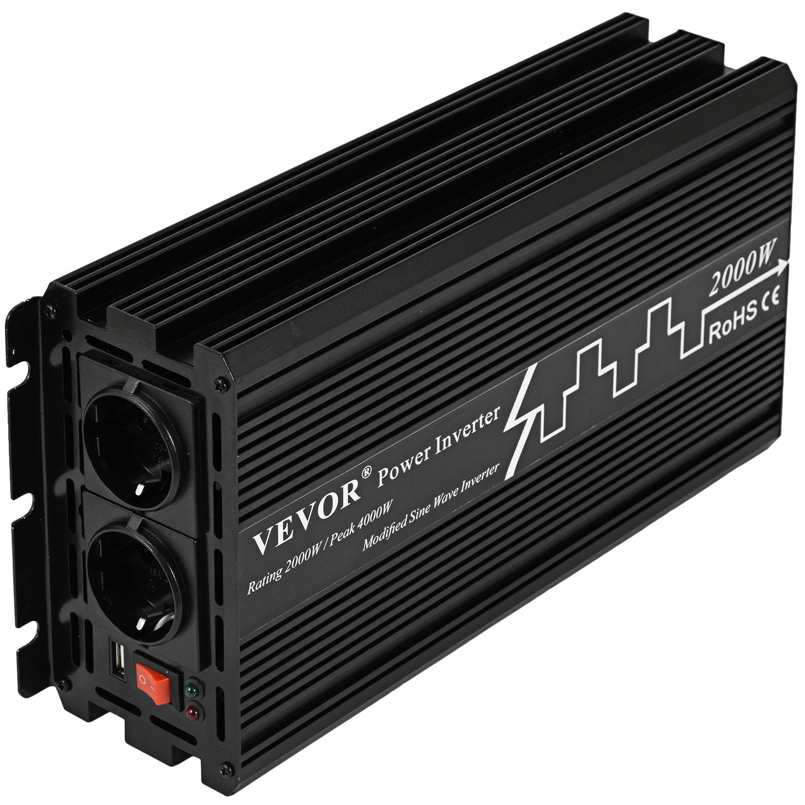 Inversor De Corriente Onda Modificada 2000w Potencia Pico 4000w 24 V A 230 V
