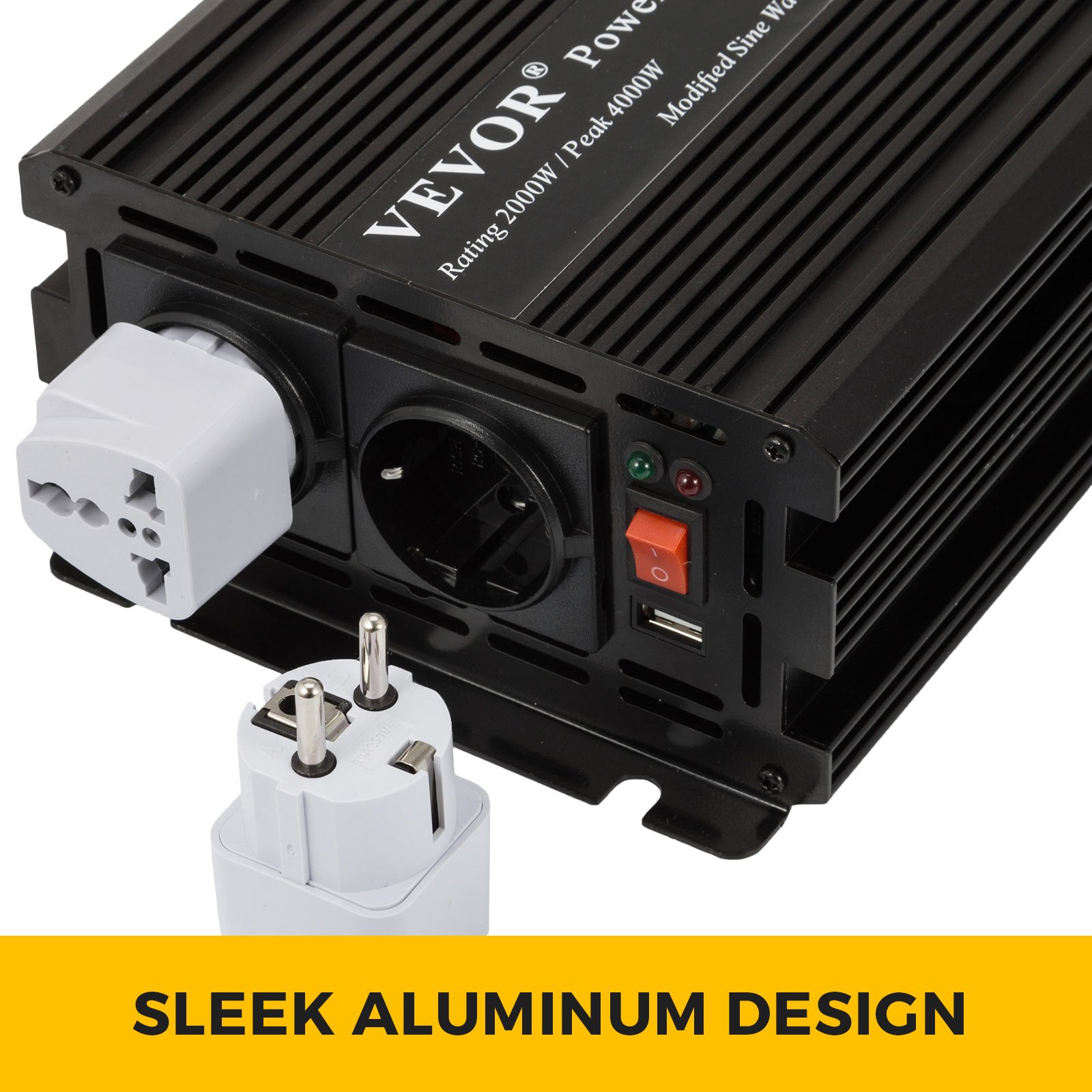 Inversor De Corriente Onda Modificada 2000w Potencia Pico 4000w 24 V A 230 V