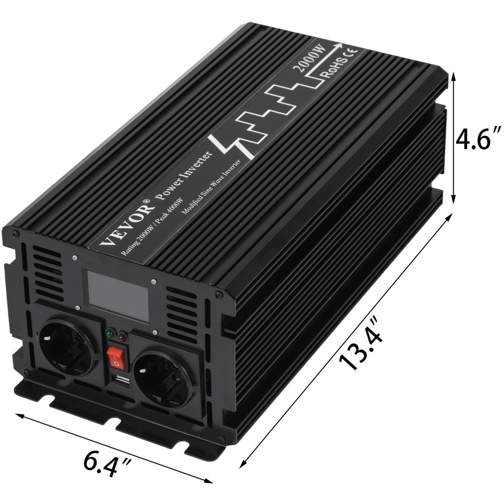 Inversor De Cadena Modificado Potencia 2000w 4000w 24v 230v Con Patalla Lcd