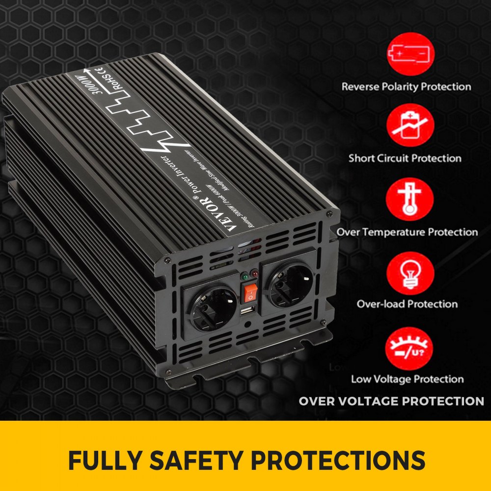 Inversor De Corriente Onda Modificada 3000w 6000w 12v A 230v Multifuncional