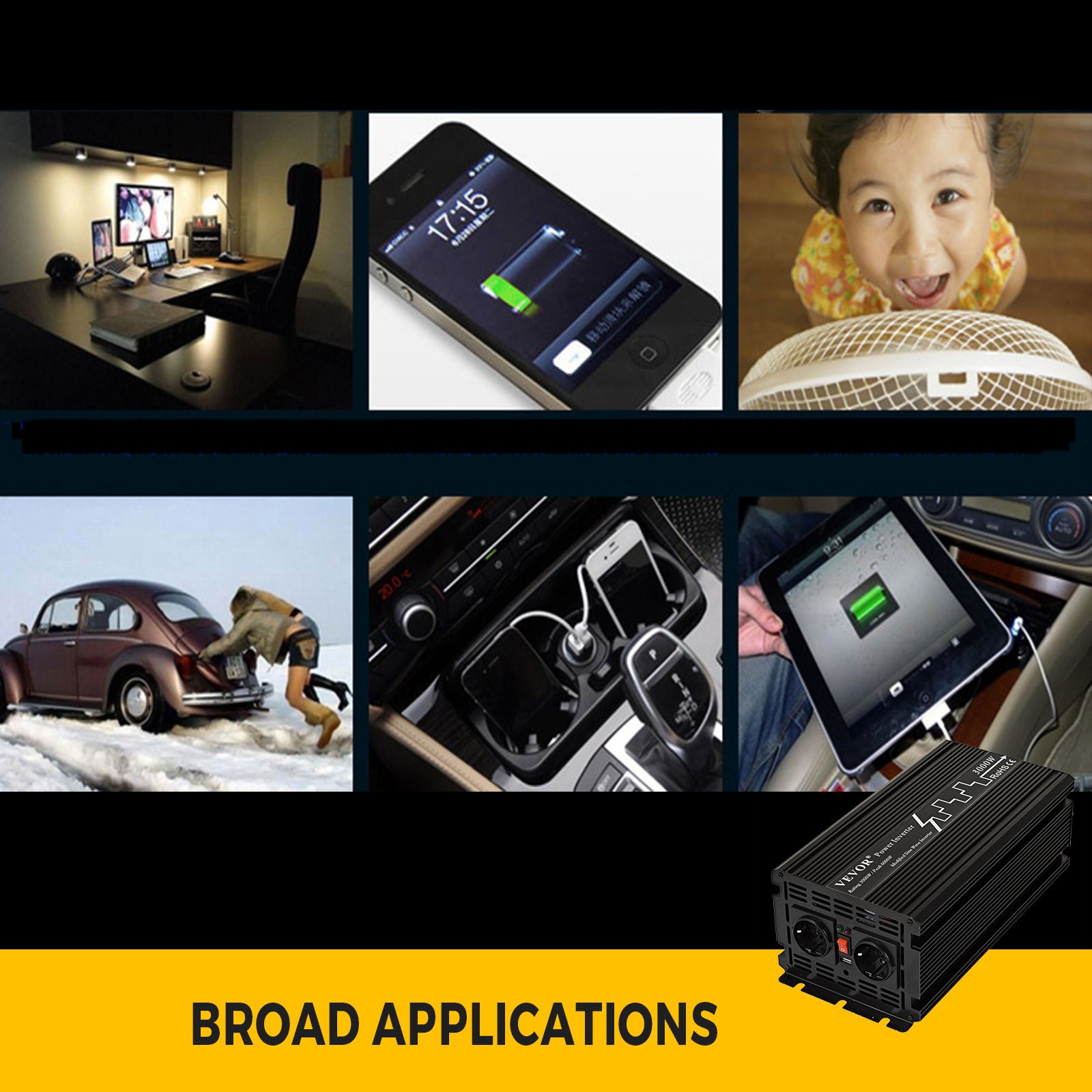 Inversor De Corriente Onda Modificada 3000w 6000w 12v A 230v Multifuncional