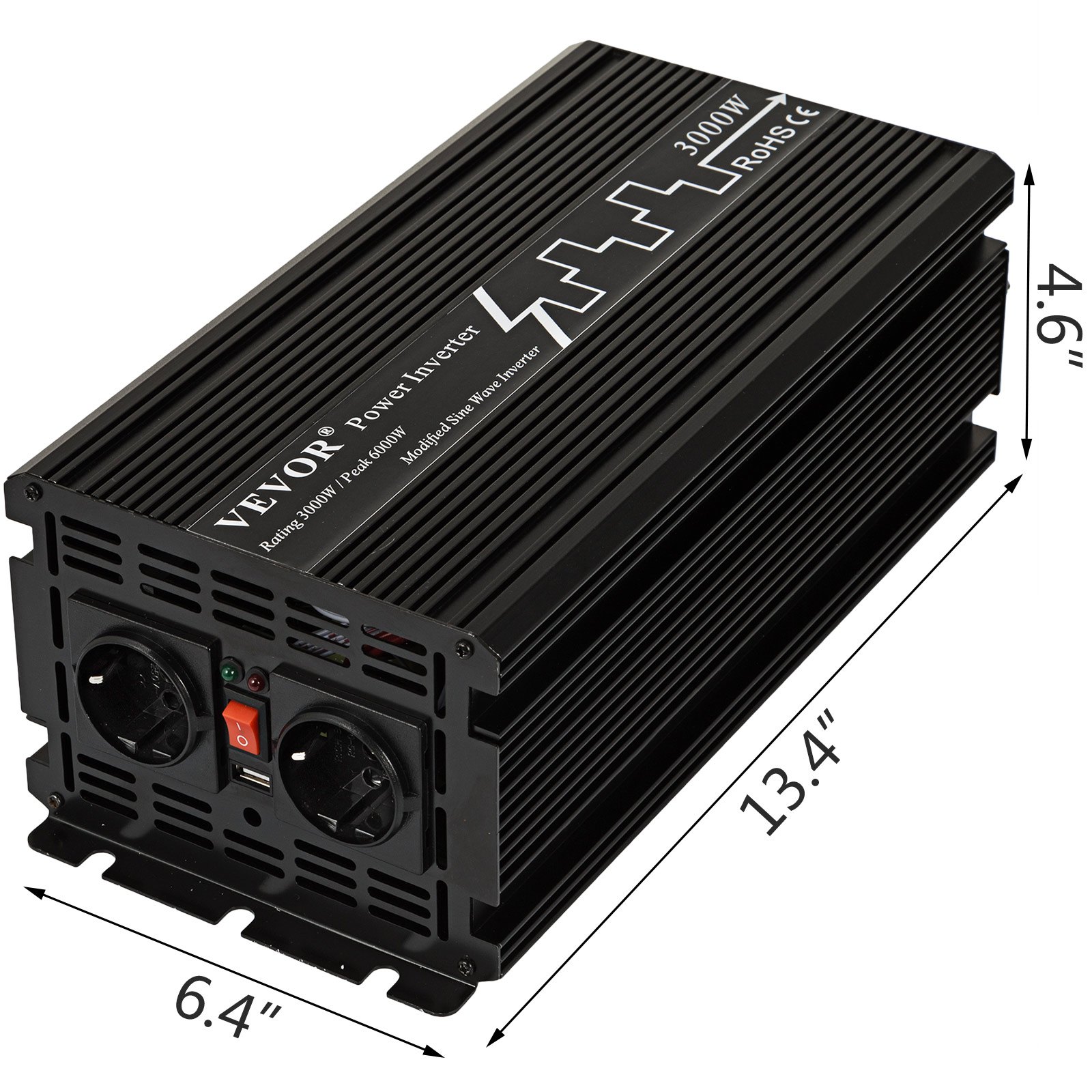 Inversor De Corriente Onda Modificada 3000w 6000w 12v A 230v Multifuncional