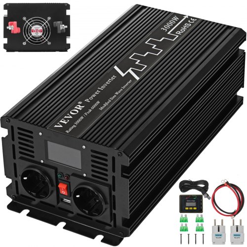 Inversor De Onda Sinusoidal Modificada Con Lcd 3000w / 6000w 12v Dc A 230v Ac