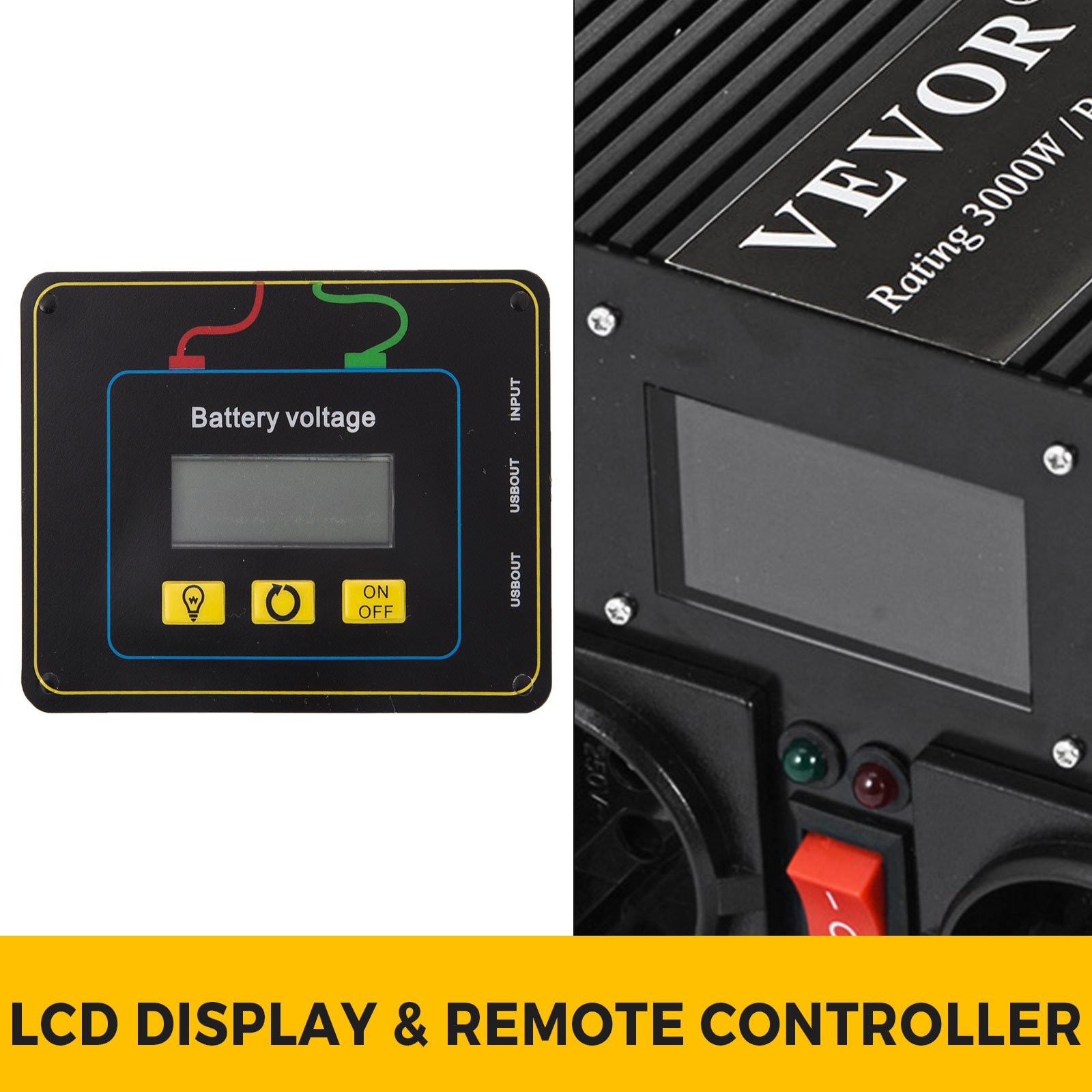 Inversor De Onda Sinusoidal Modificada Con Lcd 3000w / 6000w 12v Dc A 230v Ac