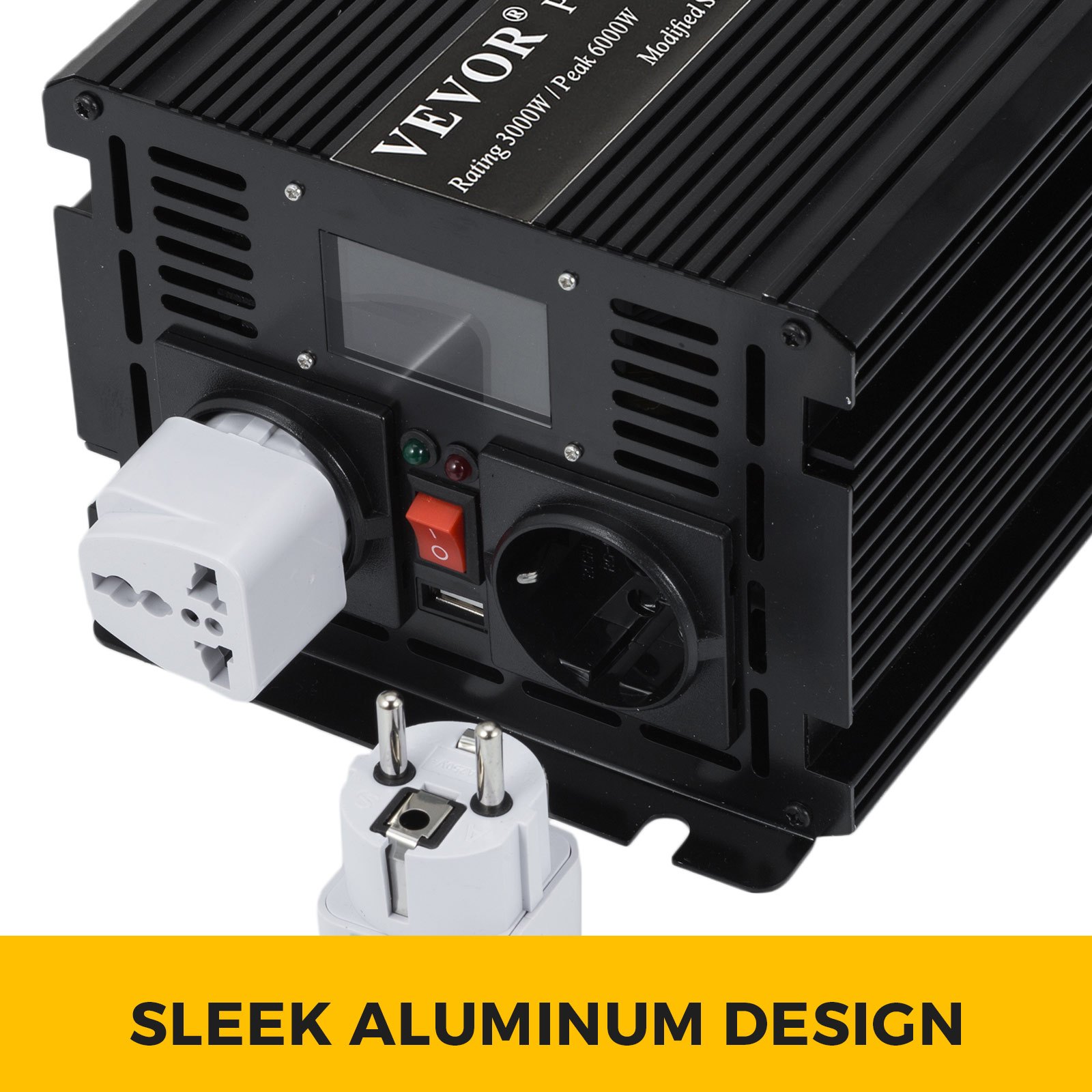 Inversor De Onda Sinusoidal Modificada Con Lcd 3000w / 6000w 12v Dc A 230v Ac