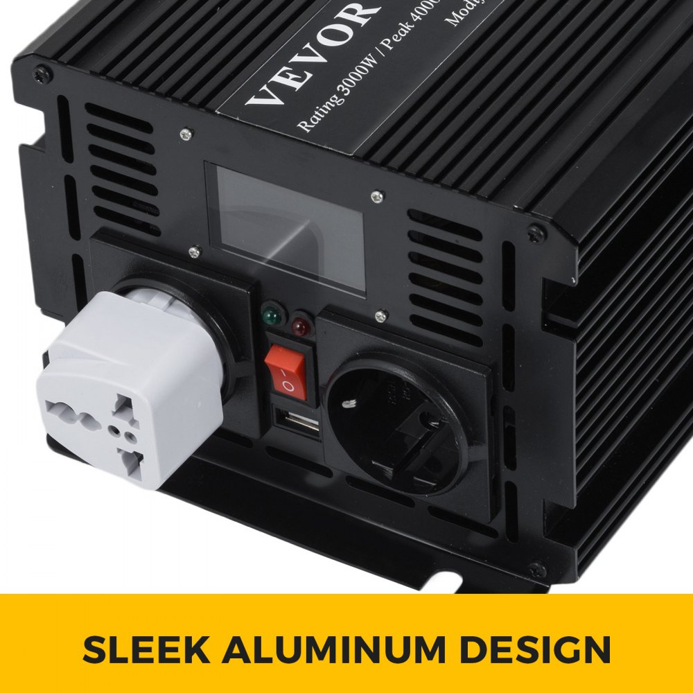 Inversor De Corriente Onda Modificada 3000w 6000w 24v A 230v Con Pantalla Lcd