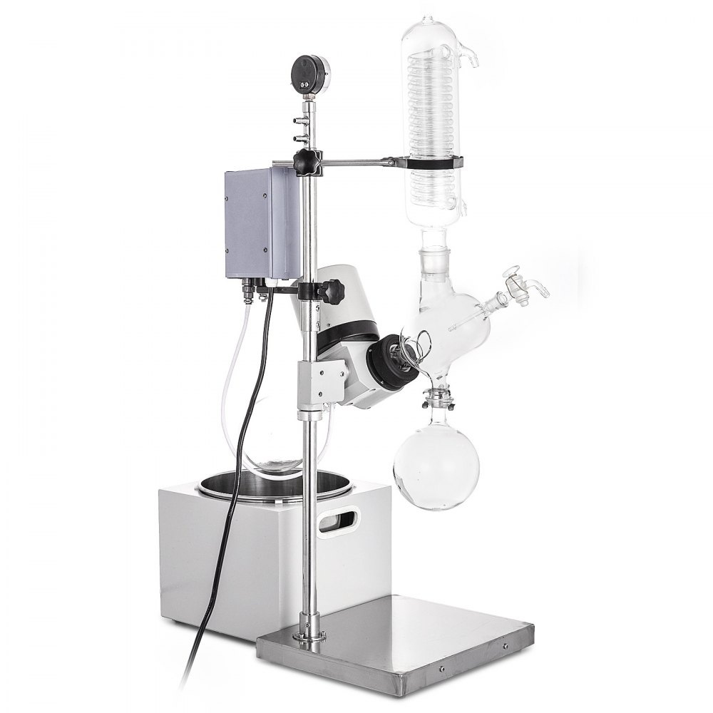 Evaporador Rotatorio 2l 0-120rpm Elevador Manual + Medidor De Vacío Laboratorio