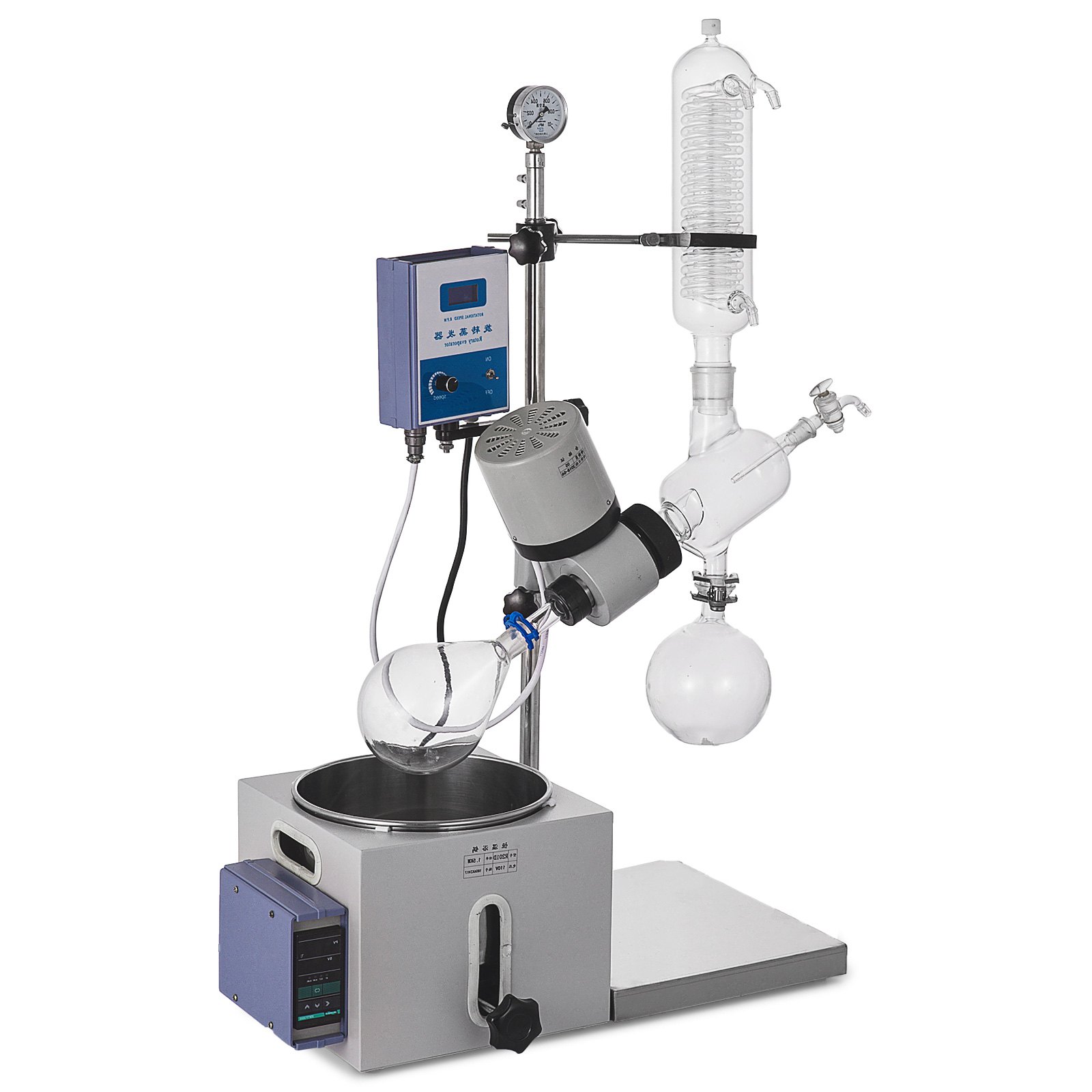 Evaporador Rotatorio 2l 0-120rpm Elevador Manual + Medidor De Vacío Laboratorio