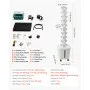 VEVOR Kit de Cultivo Hidropónico, Sistema de Torre Hidropónica, 10 Niveles y 50 Agujeros, con Ruedas Bomba de Agua y Depósito de 20 Litros, Control Inteligente, Torre de Plantación para Hierbas Frutas