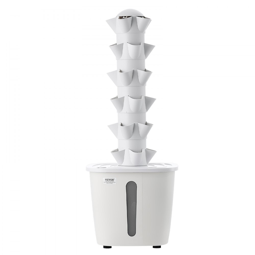VEVOR Kit de Cultivo Hidropónico, Sistema de Torre Hidropónica de 6 Niveles y 30 Agujeros, con Bomba de Agua y Depósito de 20 L, Control de APP, Jardín Vertical Interior para Hierbas Frutas Verduras
