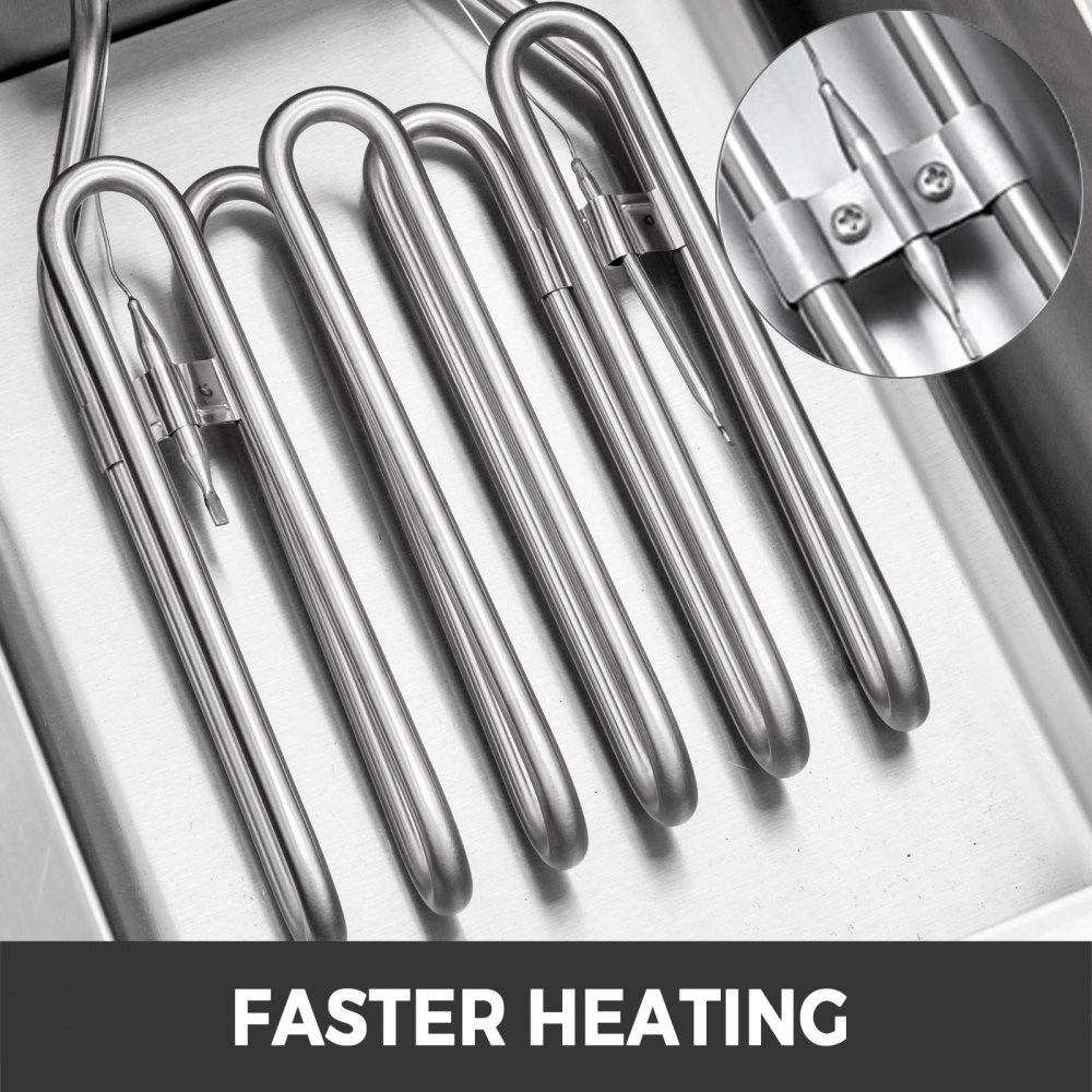 Freidora Eléctrica Profesional 6000w 10l X 2 Con Temporizador Acero Inoxidable