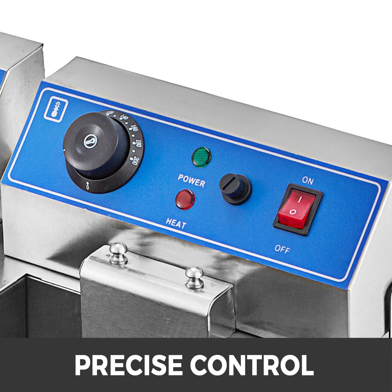 Freidora Eléctrica Profesional 6000w 10l X 2 Con Temporizador Acero Inoxidable