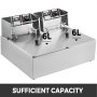 VEVOR Freidora Eléctrica Profesional de 12 L 5,000 W Comercial Termostato Automático Comercial, Freidora Eléctrica YB-82A de Acero Inoxidable con Calentamiento Rápido para Usos Comerciales