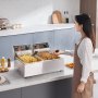 VEVOR Freidora de Patatas Eléctrica 5000 W Doble Tanque de Acero Inoxidable Grado Alimenticio con Control de Temperatura Ajustable Freidora de Doble Chip Fácil de Limpiar con Cesta Doble y Tapa