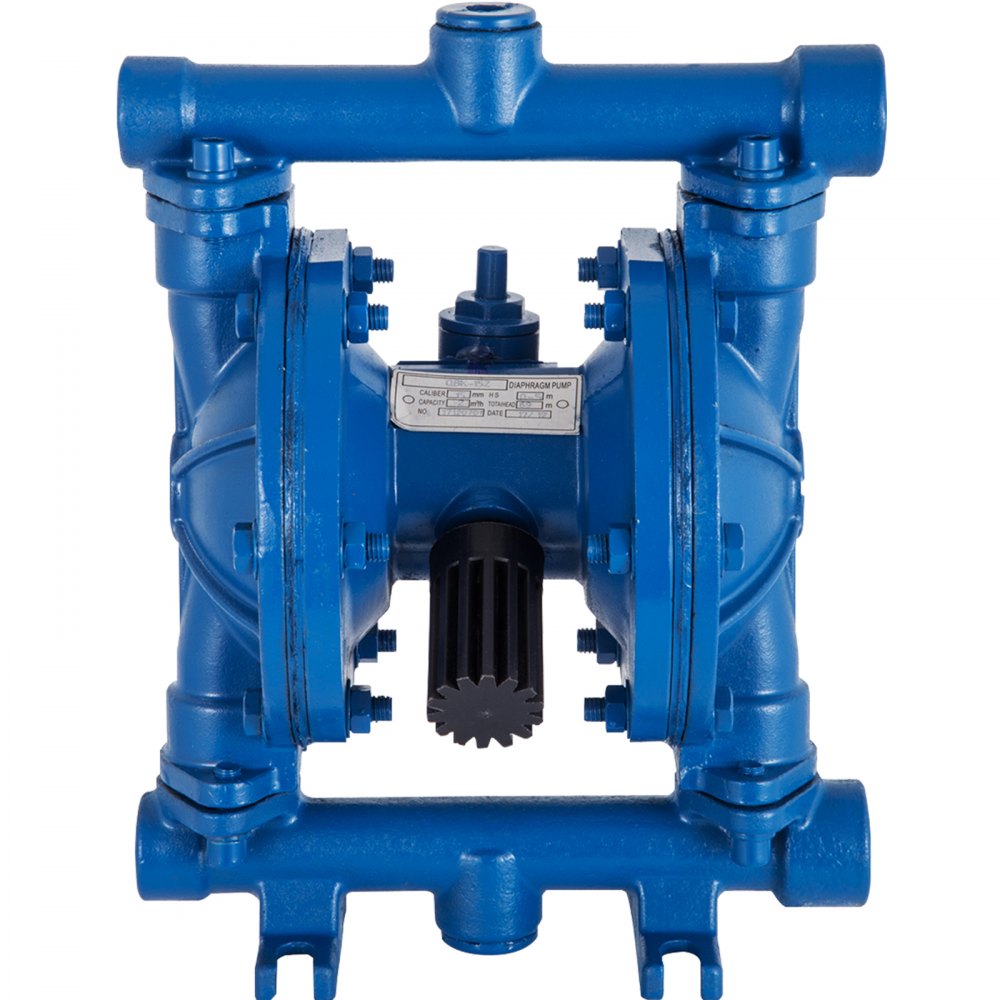 VEVOR Bomba neumática de doble diafragma entrada y salida de 1/2" Hierro fundido 11.4L/min(3GPM) 120 PSI Bomba neumática de transferencia de diafragma de nitrilo para petróleo, diesel, aceite