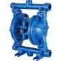 VEVOR Bomba neumática de doble diafragma entrada y salida de 1/2" Hierro fundido 11.4L/min(3GPM) 120 PSI Bomba neumática de transferencia de diafragma de nitrilo para petróleo, diesel, aceite