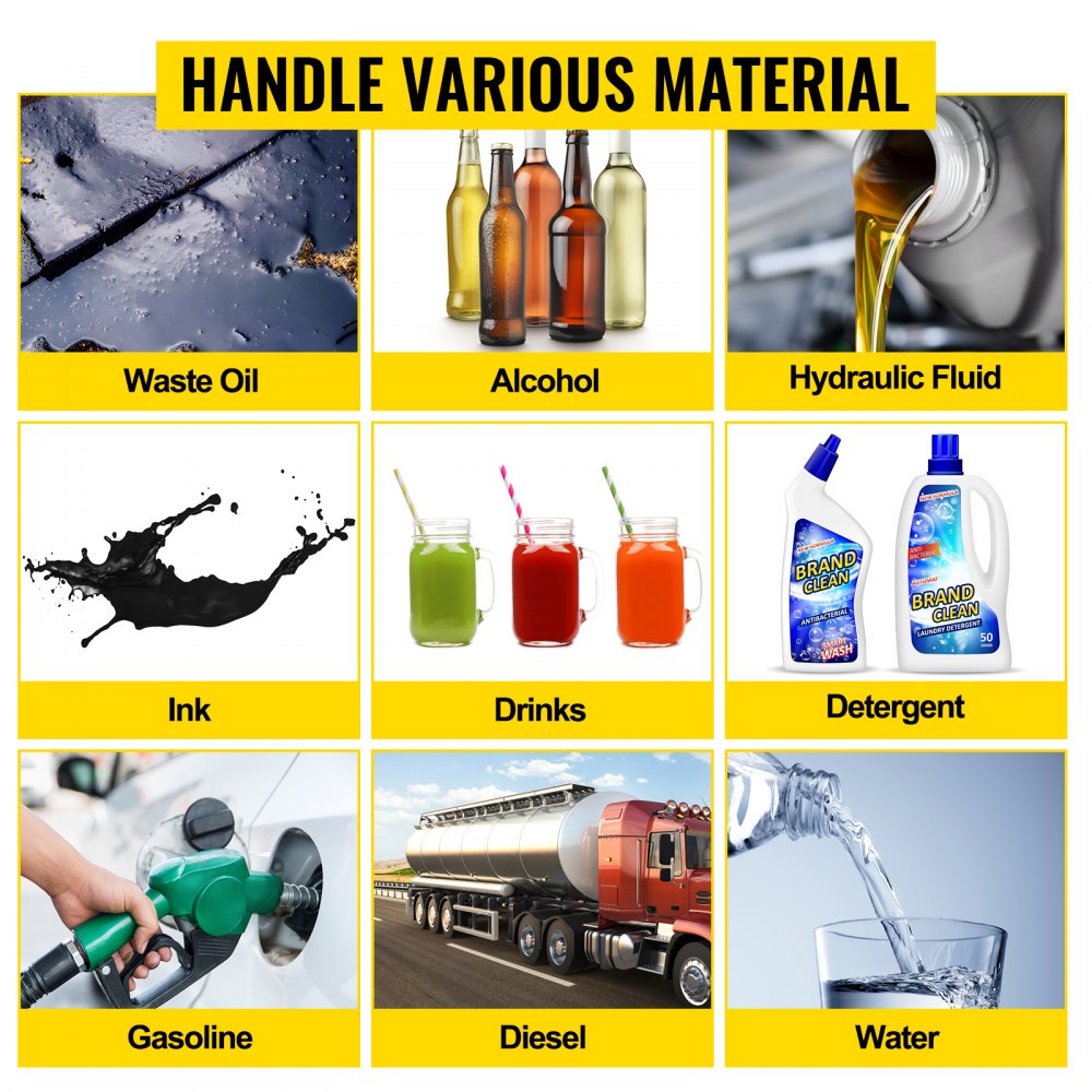 VEVOR Bomba de Doble Diafragma Neumática, QBY4-15 Bomba de Diafragma de Aire 12,7 mm, Bomba de Diafragma de Alta Calidad Diafragma Doble Accionado por Aire, Transporte de Materiales Aplicación Amplia