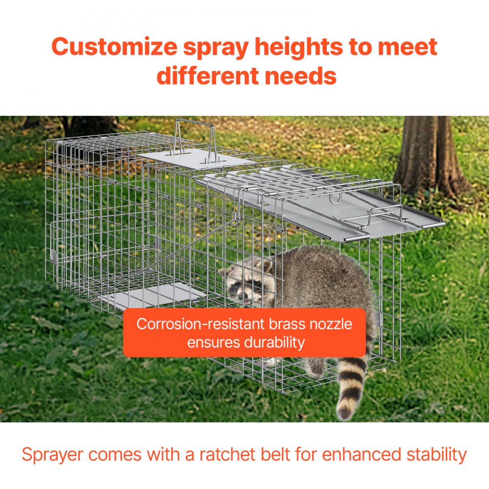 VEVOR Trampa para Animales 785x254x305 mm Jaula Plegable para Trampa para Gatos Alambre Galvanizado sin Crueldad con Asa Trampa para Conejos, Gatos Callejeros, Ardillas, Mapaches, Marmotas, Zarigüeyas