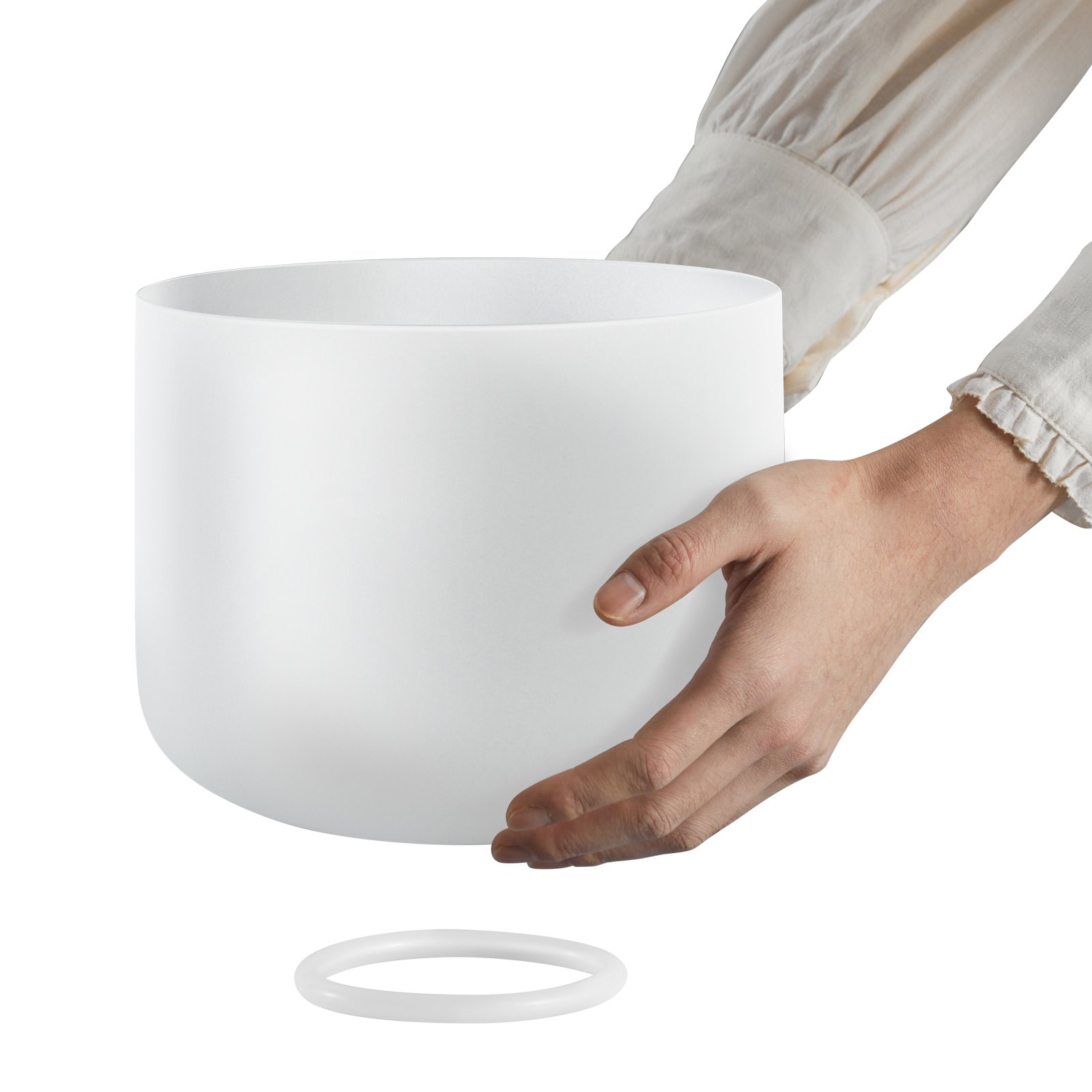 VEVOR 2 Cuencos de Cristal para Cantar, con Notas A y F, Cuenco de Cuarzo Esmerilado con Bolsa de Transporte, 1 Mazo de Goma y 2 Juntas Tóricas, Ideal para Meditación, Yoga, Sanación con Sonido