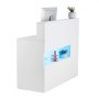 VEVOR Reception Desk, Rectangular Counter, Sales Counter, Cashier Counter with LED Light, 2 Drawers and Power Outlets, for Cash Register, Beauty Salon, Office, White