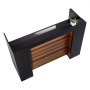 VEVOR Reception Desk, Rectangular Counter, Sales Counter, Cashier Counter with LED Light, Reception Table for Cashier, Lobby, Beauty Salon, Office, Black & Brown