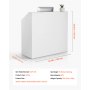 VEVOR Reception Desk, Rectangular Counter, Sales Counter, Cashier Counter for Beauty Salon, Office, White (1180 x 500 x 1115 mm)