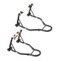 VEVOR Elevador de Caballete para Motocicleta, Capacidad de 500 kg, Soporte de Doble Horquilla para Rueda Delantera, Compatible con Yamaha, Honda, Kawasaki y Suzuki, Negro. 770 x 590 x 350 mm