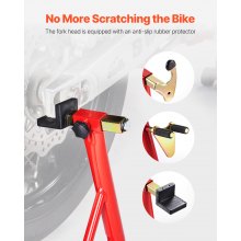 VEVOR Elevador de Caballete Delantero y Trasero para Motocicleta Rojo 390 kg