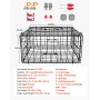 VEVOR Trampa para Cangrejos Cuadrada 2 Piezas, 62 x 62 x 30 cm, Trampa de Red de Pesca Malla de Alambre Recubierta de PVC, con Medidor, Flotador, Cuerda con Núcleo de Plomo de 30 m y Guantes