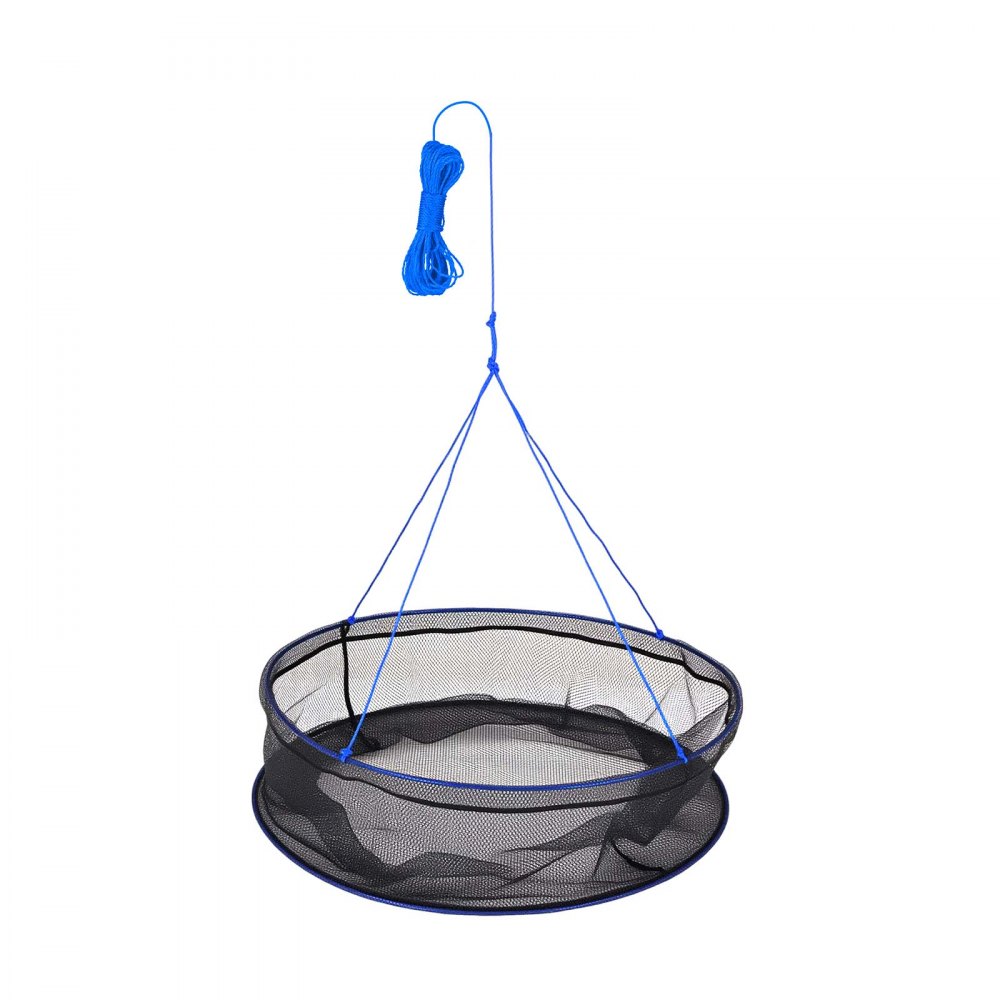 VEVOR Trampa para Cangrejos 2 Piezas 80 x 45 cm, Doble Anillo, Trampa de Red de Pesca Nailon Recubierto de PVC, con Cuerda y Bolsa de Almacenamiento, para Pececillos, Cangrejos de Río, Camarones