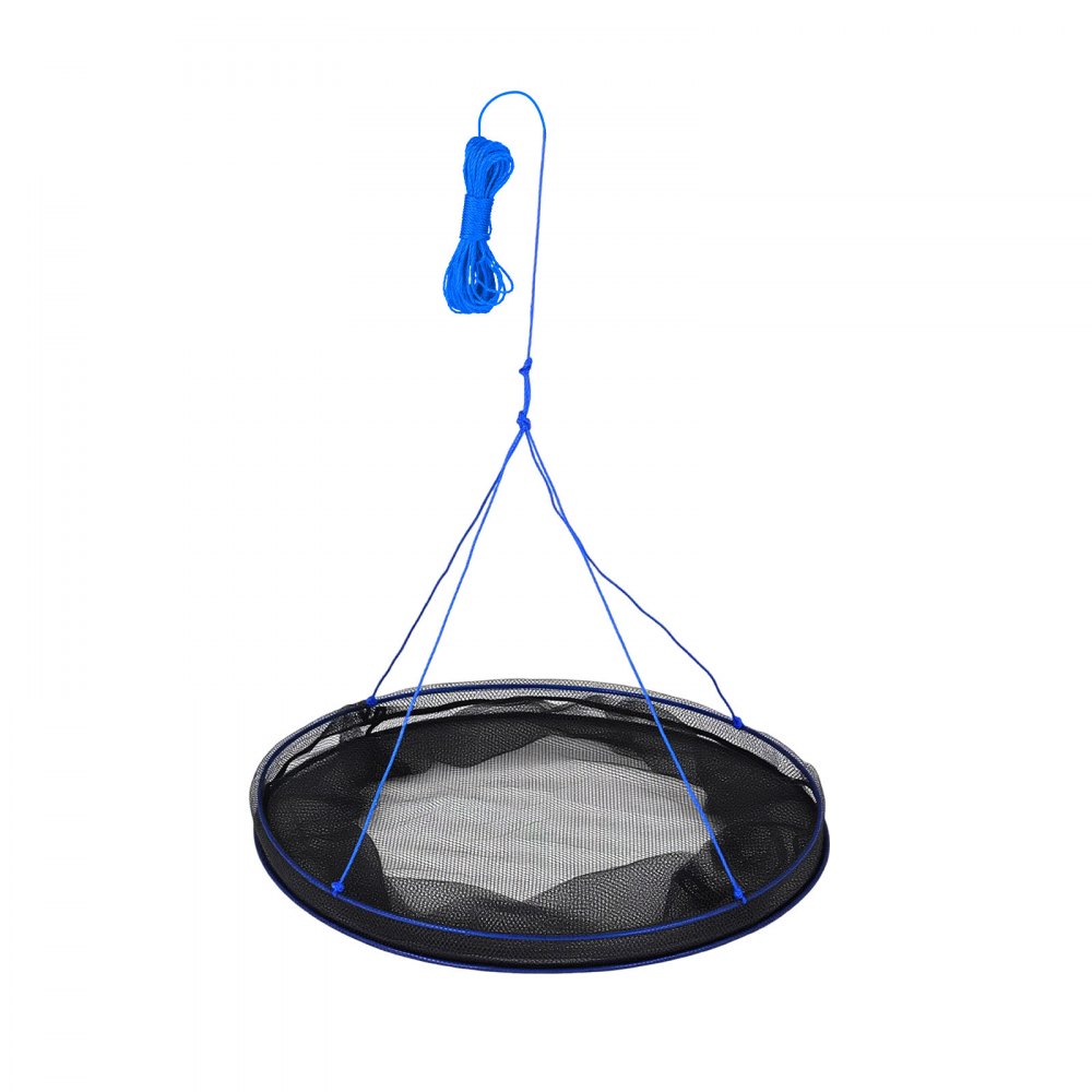 VEVOR Trampa para Cangrejos 2 Piezas 80 x 45 cm, Doble Anillo, Trampa de Red de Pesca Nailon Recubierto de PVC, con Cuerda y Bolsa de Almacenamiento, para Pececillos, Cangrejos de Río, Camarones