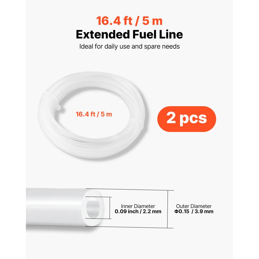 VEVOR Kit de Manguera de Combustible de 5 m, Todo en Uno, para Calentador Diésel de Estacionamiento de 2/5/8 kW, con Dos Mangueras, Dos Filtros, 24 Abrazaderas y Seis Mangueras Flexibles, PU