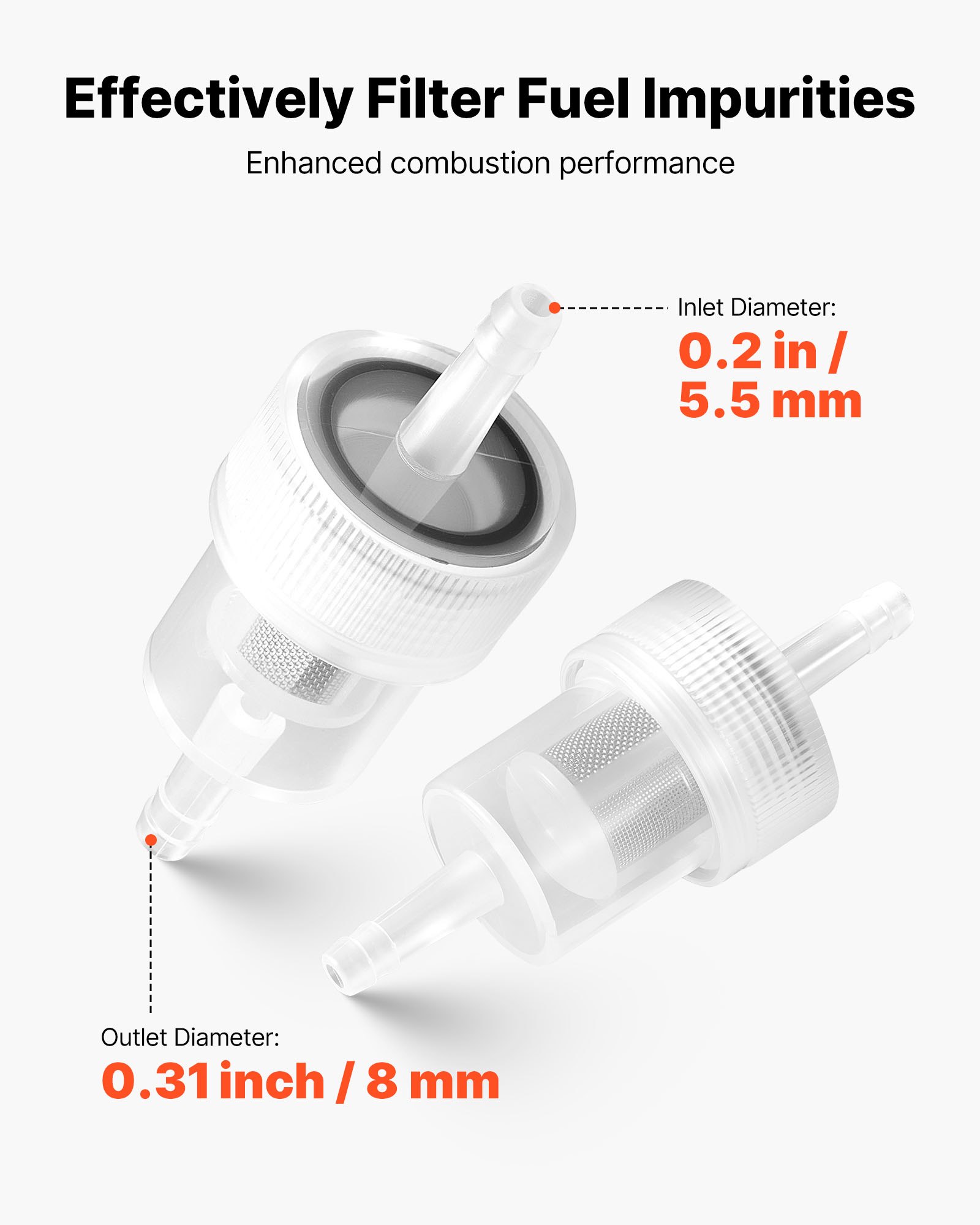 VEVOR Kit de Manguera de Combustible de 5 m, Todo en Uno, para Calentador Diésel de Estacionamiento de 2/5/8 kW, con Dos Mangueras, Dos Filtros, 24 Abrazaderas y Seis Mangueras Flexibles, PU